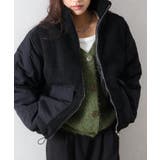 ブラック | ボア裏キルトスタンドブルゾン | SpRay