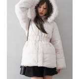 アイボリー | ベルト付中綿フードファーミドルコート | SpRay