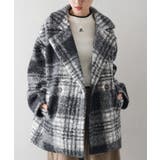 グレー | リングボアチェックビッグジャケット | SpRay