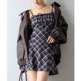 ブラック | チェック切替ミニキャミワンピース | SpRay