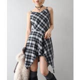 ブラック | チェックヘムキャミワンピース | SpRay