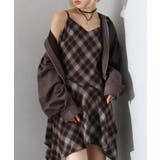 ブラウン | チェックヘムキャミワンピース | SpRay