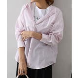 ピンク | ストライプフードシャツ | SpRay