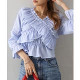 ストライプクロスフリルブラウス | SpRay | 詳細画像3 