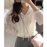 ホワイト | ピンタックフードシャツ | SpRay