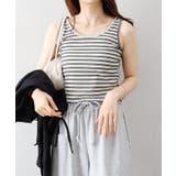 【2点セット】ボーダータンクトップサイドシャーリングシャツセット | SpRay | 詳細画像11 