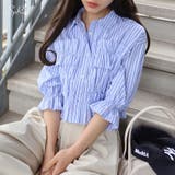 フリル5分袖クロップドシャツ | SpRay | 詳細画像1 