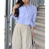 フリル5分袖クロップドシャツ | SpRay | 詳細画像3 