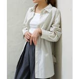 ベージュ | ストライプ3WAYシャツ | SpRay