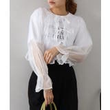 オフホワイト | シアーリボン2WAYブラウス | SpRay