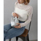 オフホワイト | レースボトルネック | SpRay