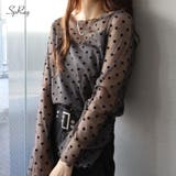 キャミ付フロッキードットロングスリーブ | SpRay | 詳細画像1 