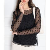 キャミ付フロッキードットロングスリーブ | SpRay | 詳細画像25 