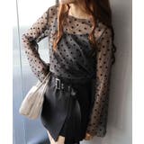 キャミ付フロッキードットロングスリーブ | SpRay | 詳細画像4 