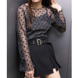 キャミ付フロッキードットロングスリーブ | SpRay | 詳細画像6 