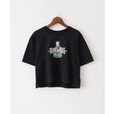 ブラック | BETTYプリントショート丈Tシャツ | SpRay