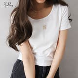 テレコ刺繍モチーフTシャツ | SpRay | 詳細画像1
