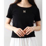 ブラック | テレコ刺繍モチーフTシャツ | SpRay