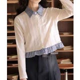 チェック切替フェイクレイヤードカーディガン | SpRay | 詳細画像2 