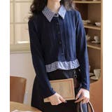 チェック切替フェイクレイヤードカーディガン | SpRay | 詳細画像4 