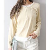 イエロー | 配色ヘンリーフェイクレイヤード | SpRay