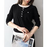 ブラック | 配色ヘンリーフェイクレイヤード | SpRay