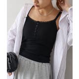 ブラック | カップ付ヘンリーキャミソール | SpRay