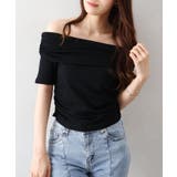 ブラック | オフショル5分袖トップス | SpRay