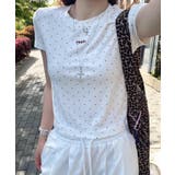 ドットロゴ半袖刺繍トップス | SpRay | 詳細画像13 