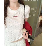 ドットロゴ半袖刺繍トップス | SpRay | 詳細画像5 