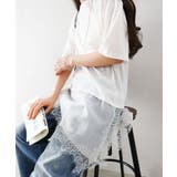 ホワイト | すそレースショートスリーブTシャツ | SpRay