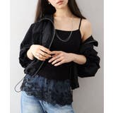 ブラック | カップ付テレコレイヤードキャミ | SpRay