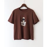 ブラウン | CAT転写Tシャツ | SpRay