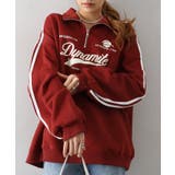 ボルドー | 袖ラインロゴハーフZIP | SpRay