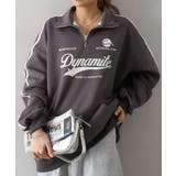 チャコールグレー | 袖ラインロゴハーフZIP | SpRay