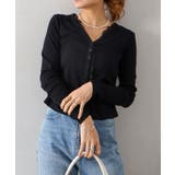 ブラック/ブラック | レース付フェイクカーディガン | SpRay