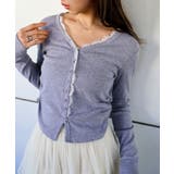 グレー | レース付フェイクカーディガン | SpRay