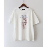 アイボリー | 汗染み防止花フォト Tシャツ | SpRay