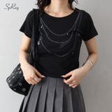 スタッズネックレスプリントTシャツ | SpRay | 詳細画像1