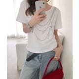スタッズネックレスプリントTシャツ | SpRay | 詳細画像14