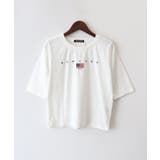 オフホワイト | USA刺繍ロゴショートスリーブTシャツ | SpRay