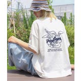 オフホワイト | ハグうさぎ刺繍BIG Tシャツ | SpRay