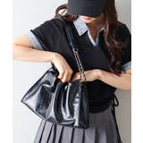ブラック | テレコデニム切替ショートスリーブスキッパートップス | SpRay