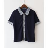 テレコデニム切替ZIPショートスリーブトップス | SpRay | 詳細画像35
