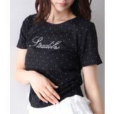 ブラック | ドット裾レース Tシャツ | SpRay