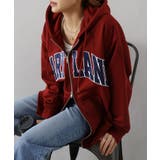 ボルドー | 貼付ロゴWZIPパーカー | SpRay