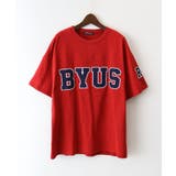 レッド | 貼付ロゴＢＩＧＴシャツ | SpRay