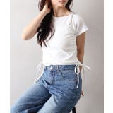 テレコベルト付シャーリングショートスリーブトップス | SpRay | 詳細画像5