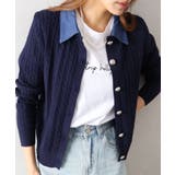 デニム切替ケーブルカーディガン | SpRay | 詳細画像8 