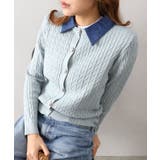 デニム切替ケーブルカーディガン | SpRay | 詳細画像10 